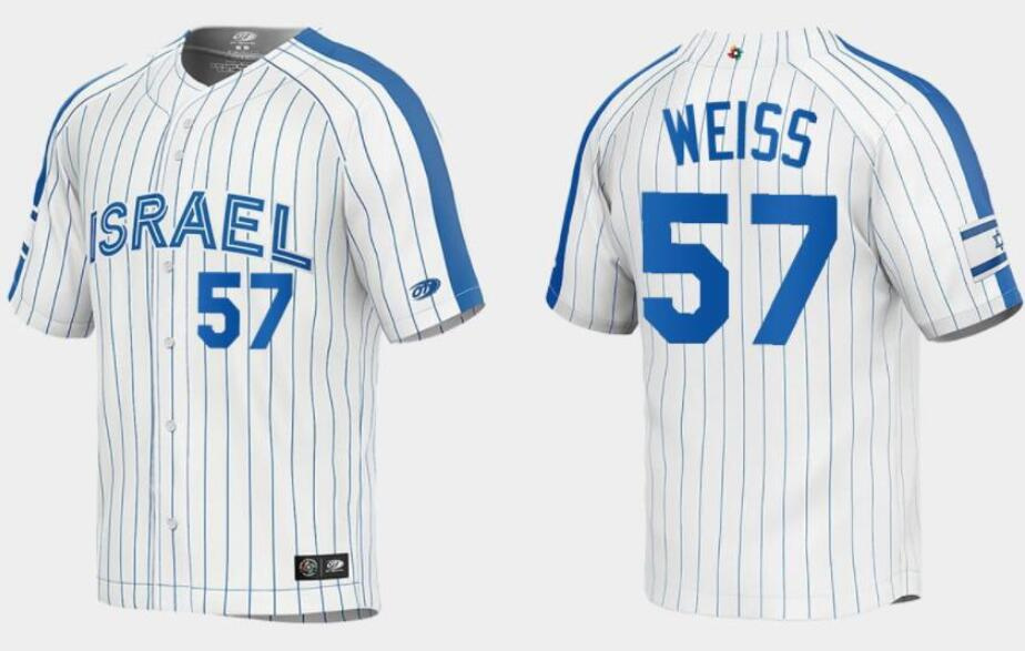 Men's Israel Baseball Customized 2023 White World Baseball Classic Stitched Baseball Jersey